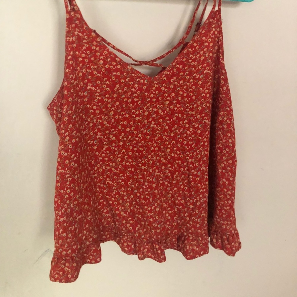Floral V-Neck Crop Top Tank